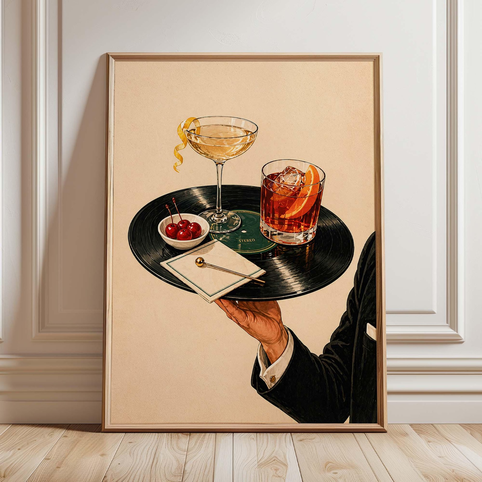 Office Furniture Home - Vintage Vinyl Record Cocktail Canvas Poster