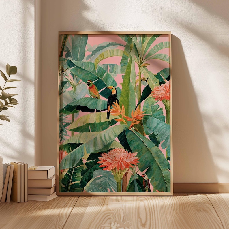 Office Furniture Home - 1pc Retro Tropical Canvas Poster, Unframed