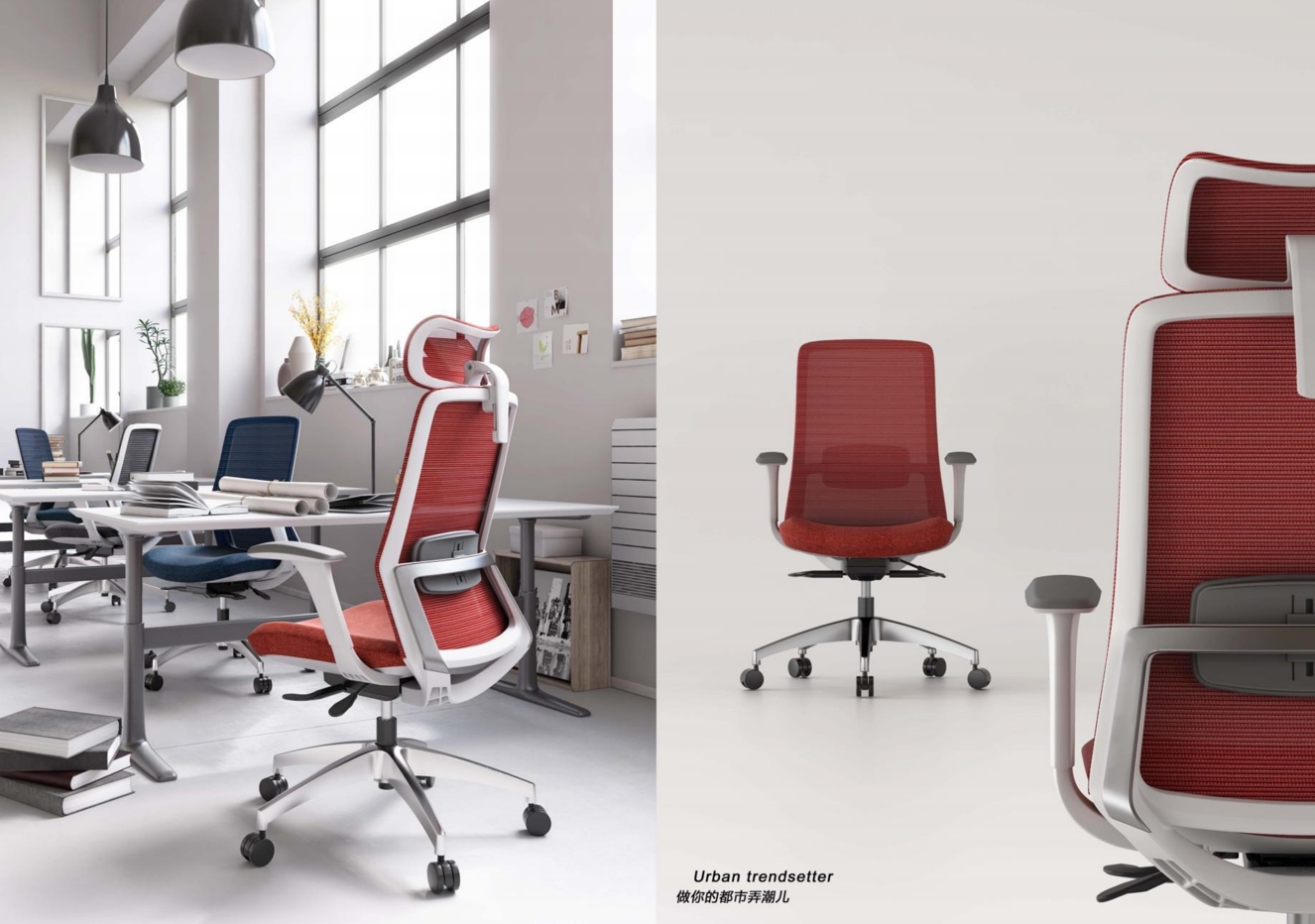 Task Chair Mid Back - Fabric Mid Back Ergonomic Mesh Task