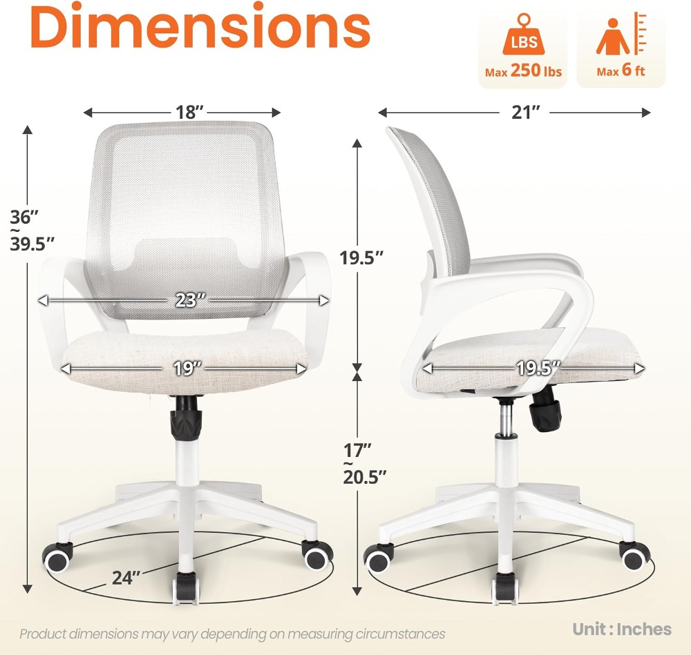 Ergonomic Office Desk Chair wi - огляд і ціна Task Chair Mid Back