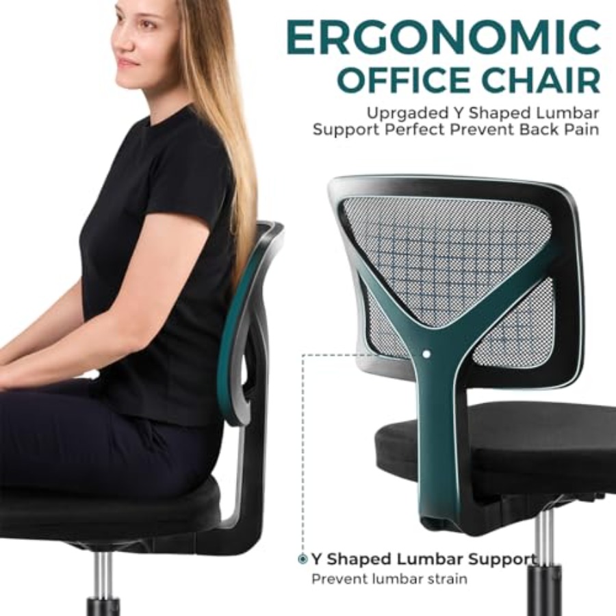 Small Office Chair Armless, Er - огляд і ціна Task Chair Mid Back